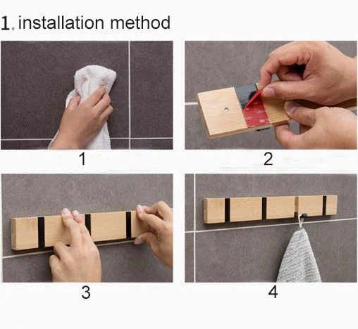 Wall-Mounted Bamboo Coat Rack