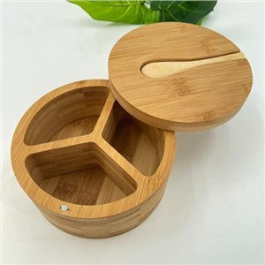 Staklenka za začine od bambusa 3 odjeljka sa žlicom