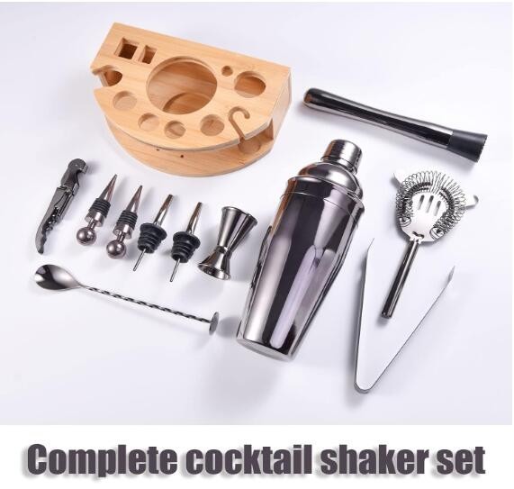 Stainless Steel Bar Tool Cocktail Shaker Set Bartender Kit